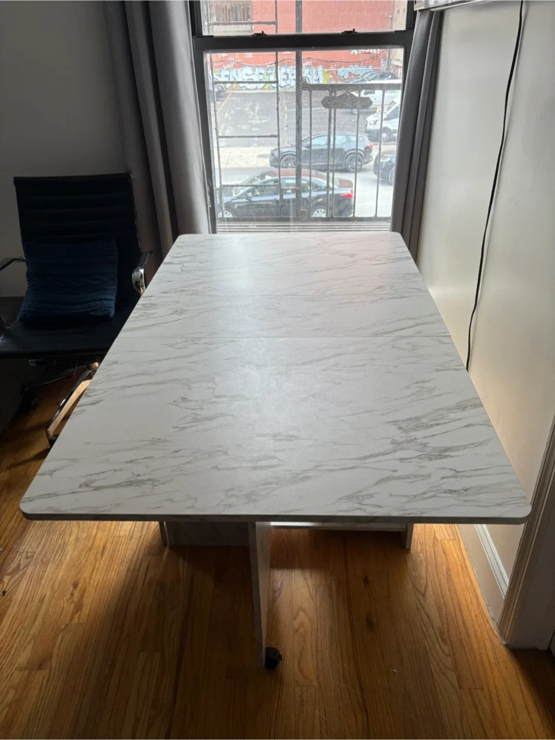 Marble Folding Dining Table on Wheels image indicator(4)