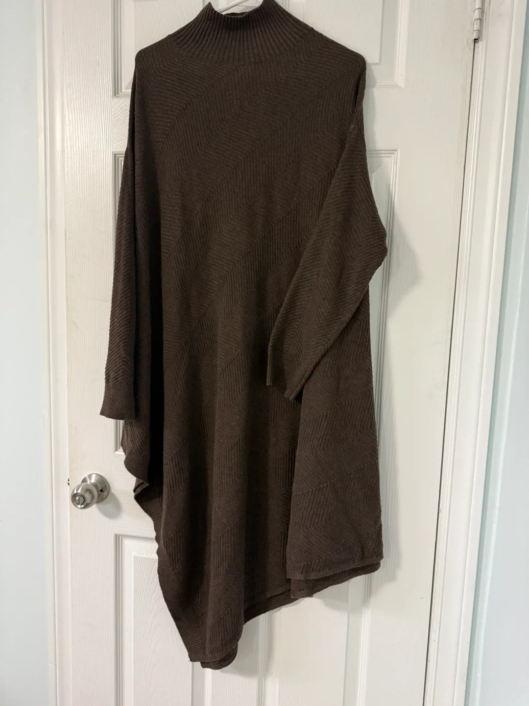 Brown Knit Poncho