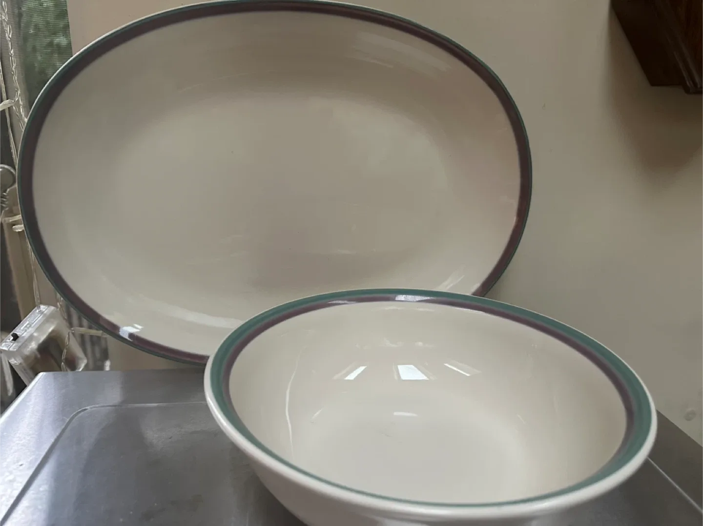 Serving platter and bowl