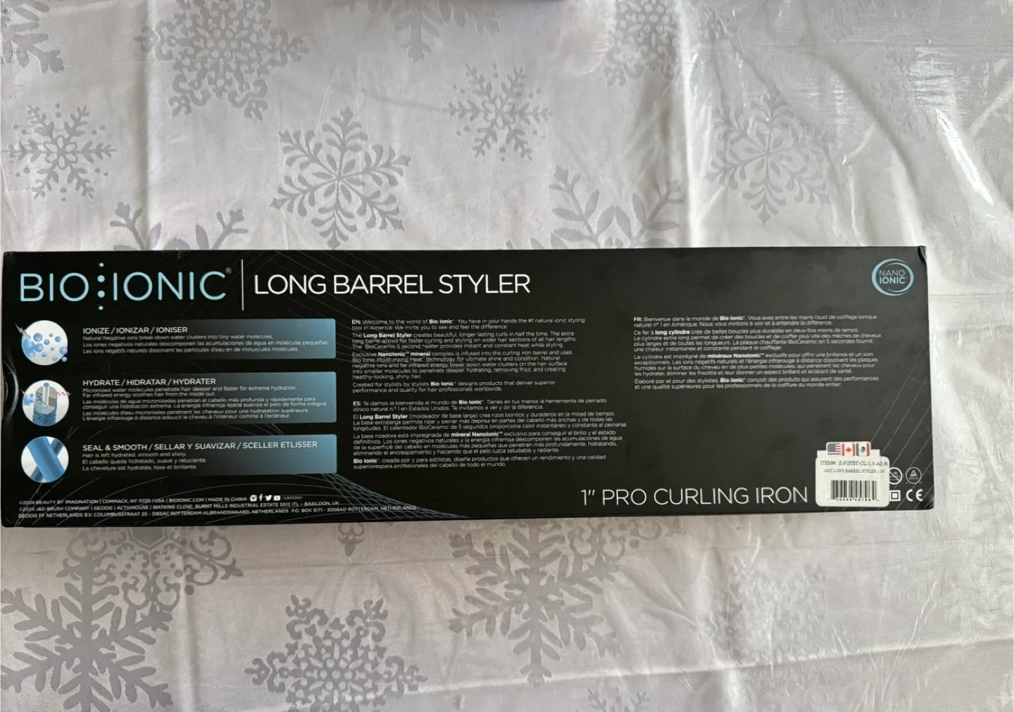 New! Bio Ionic Long Barrel Styler 1" Curling Iron image indicator(2)