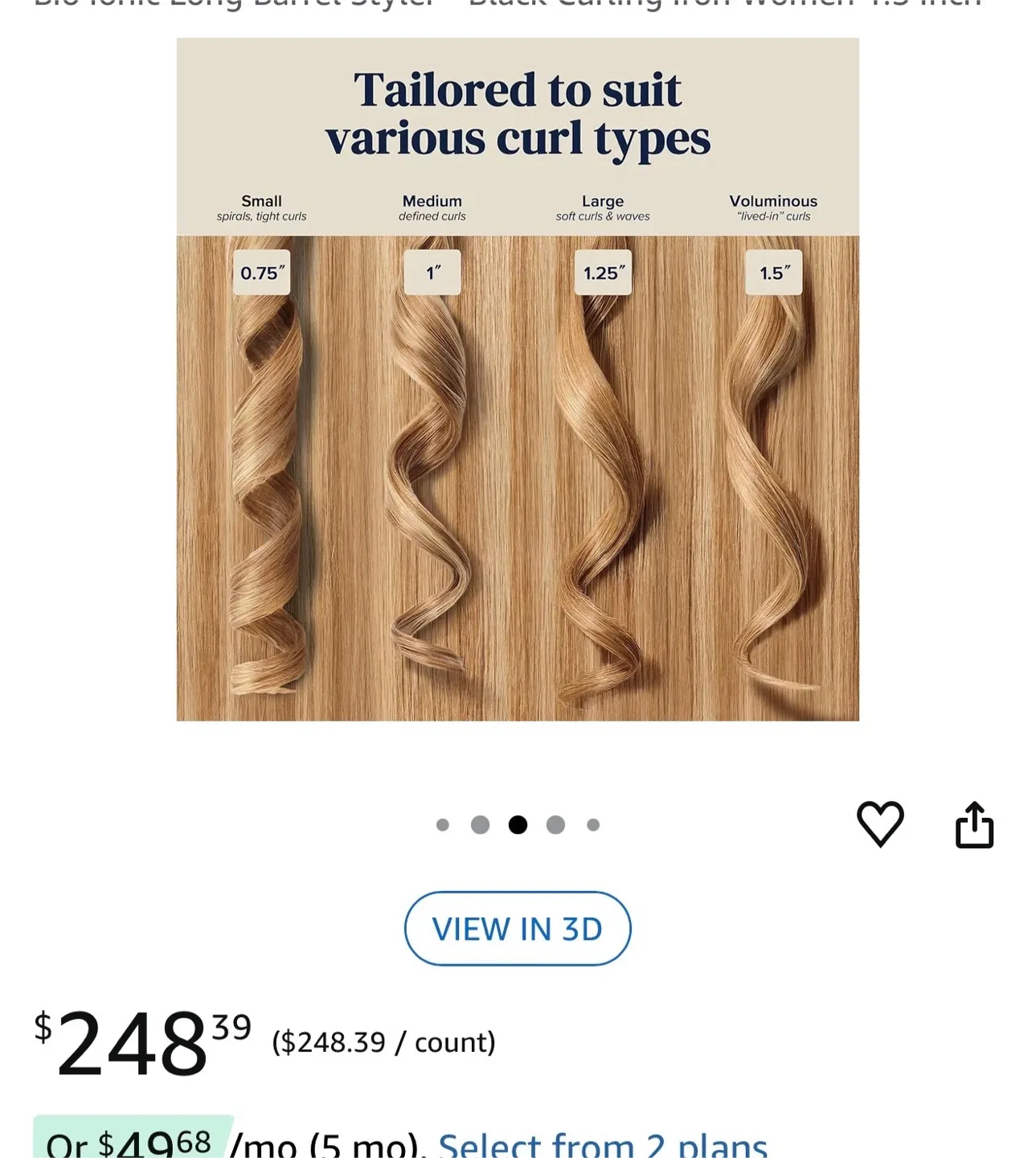 New! Bio Ionic Long Barrel Styler 1" Curling Iron image indicator(6)