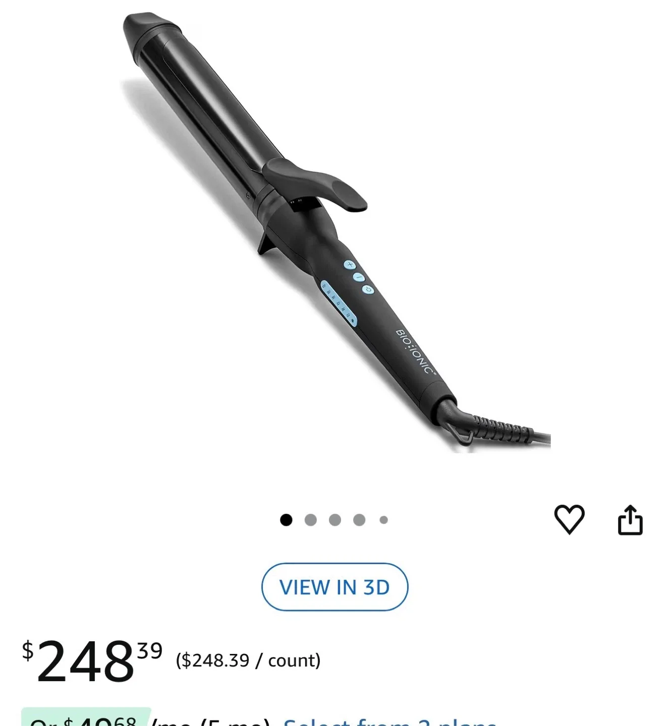 New! Bio Ionic Long Barrel Styler 1" Curling Iron image indicator(7)