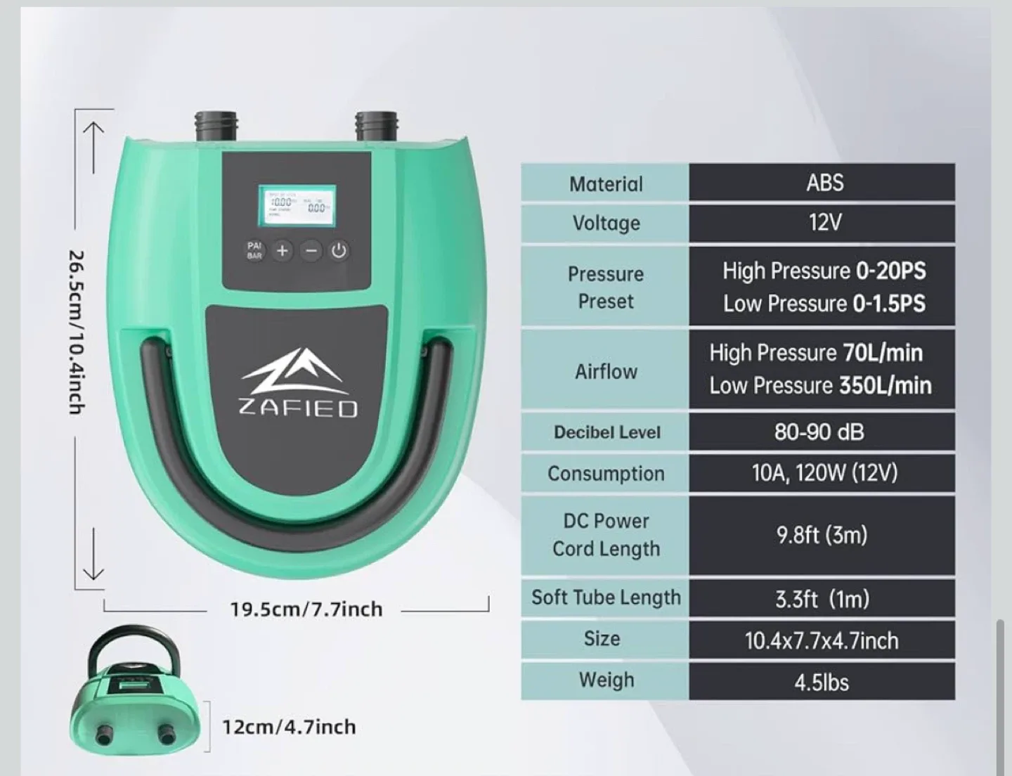 New ZAFIED Intelligent DC Electric SUP Air Pump image indicator(4)