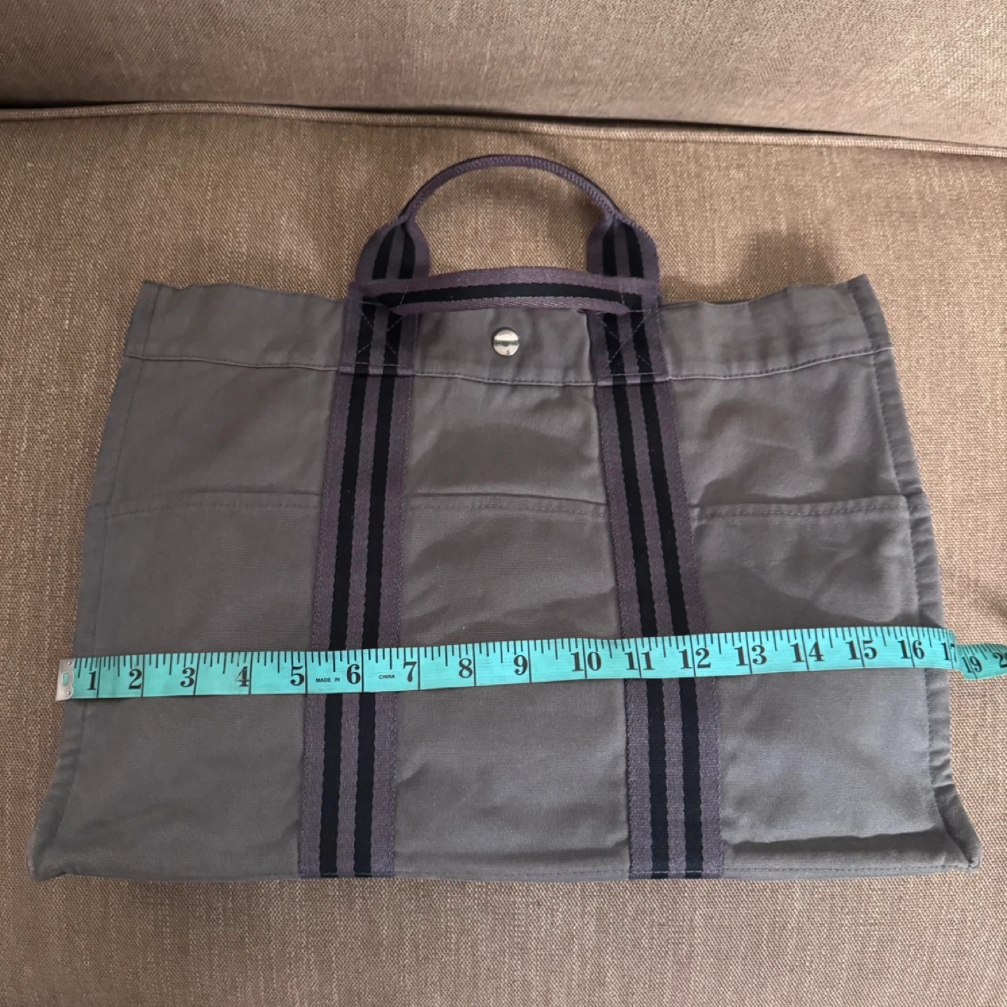 Hermès Grey Canvas Tote Bag - photo 5