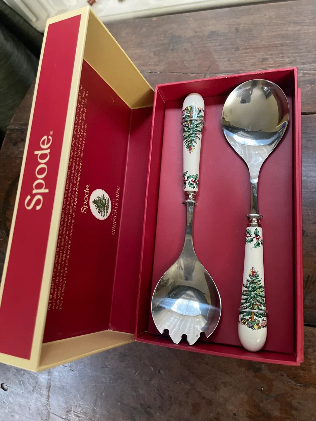 #Cleanout Spode Christmas Tree Salad Serving Set