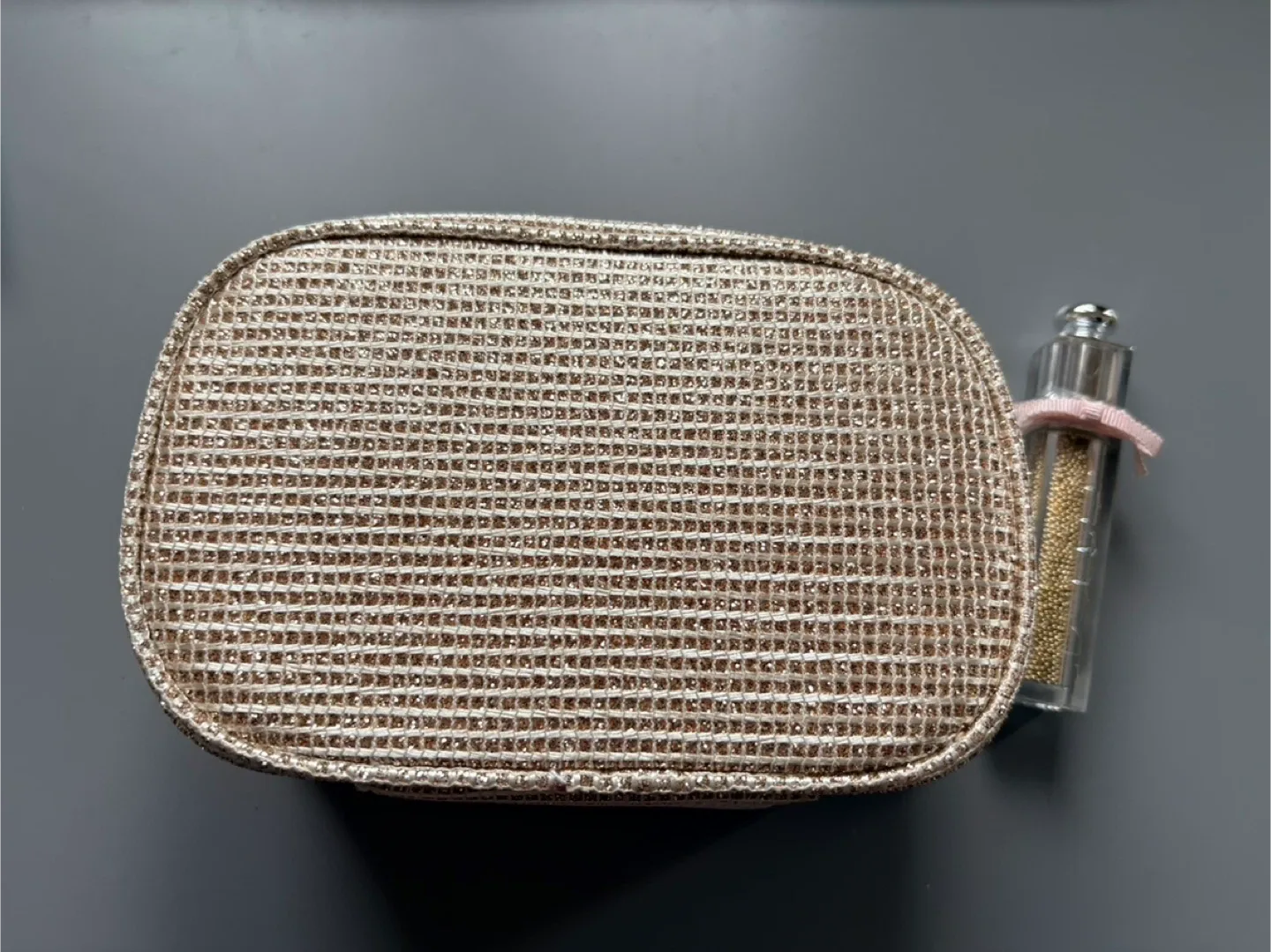 Christian Dior Gold Tweed Make Up Bag New image indicator(6)