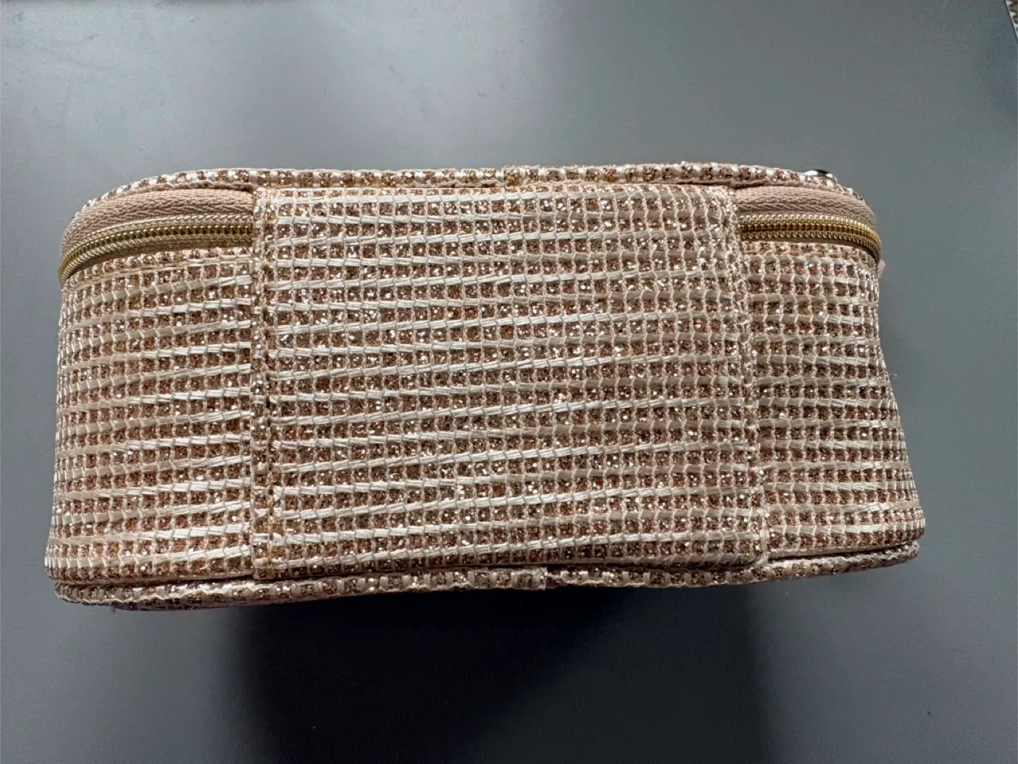 Christian Dior Gold Tweed Make Up Bag New image indicator(3)