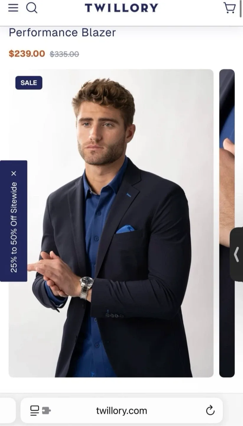 Twillory Performance Blazer - navy blue (original price $335) image indicator(3)