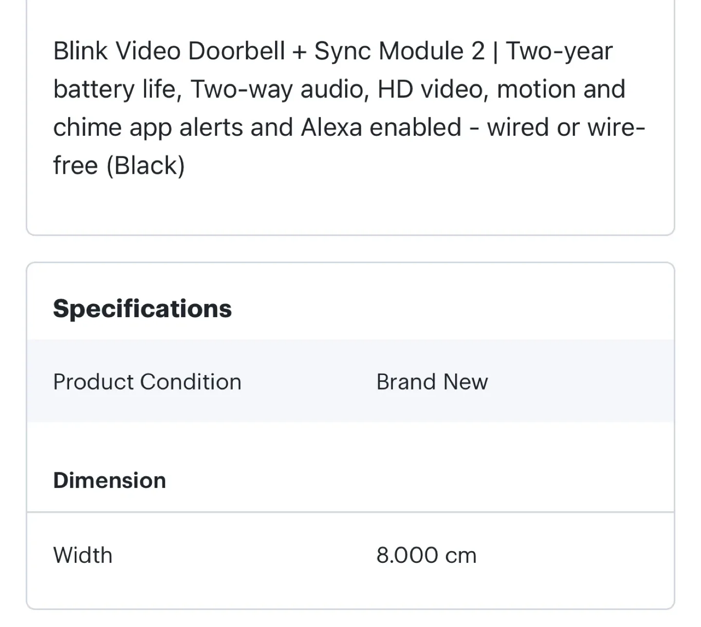 Blink Video Doorbell + Sync Module 2- 2way audio-HD video image indicator(10)