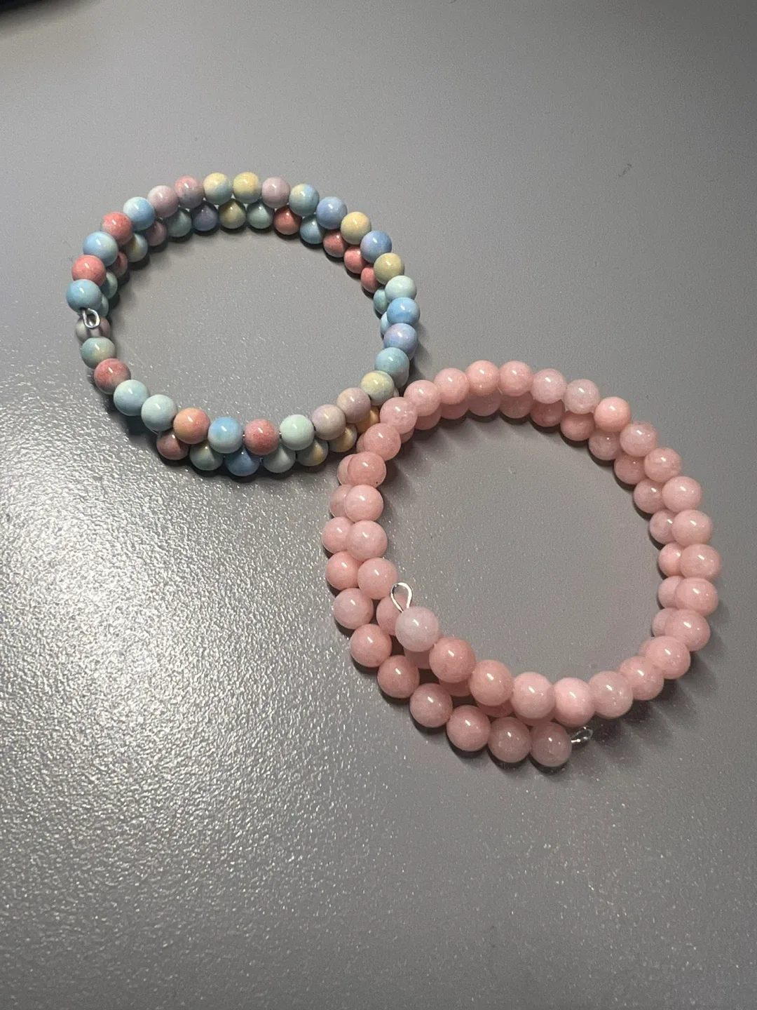 Handmade crystal wrap Bracelets and copper Wire Rings image indicator(3)