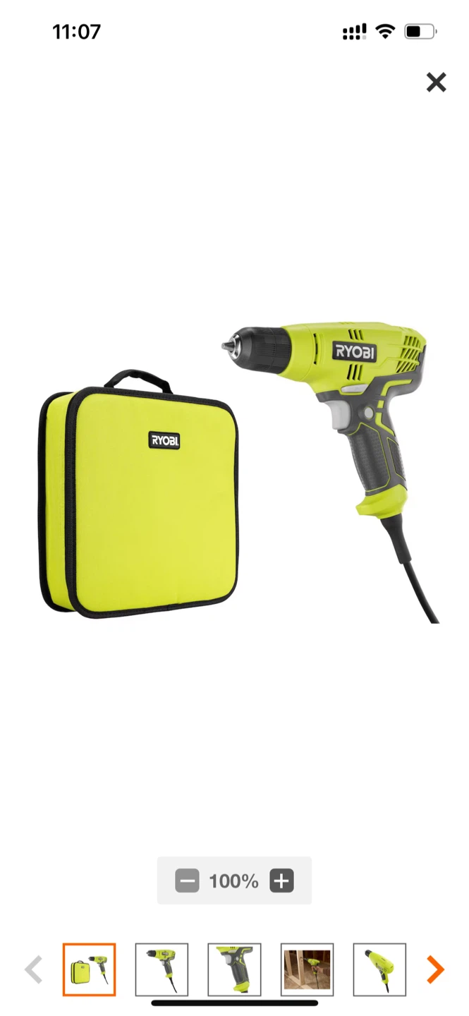 Ryobi Corded Drill with Case #Cleanout
