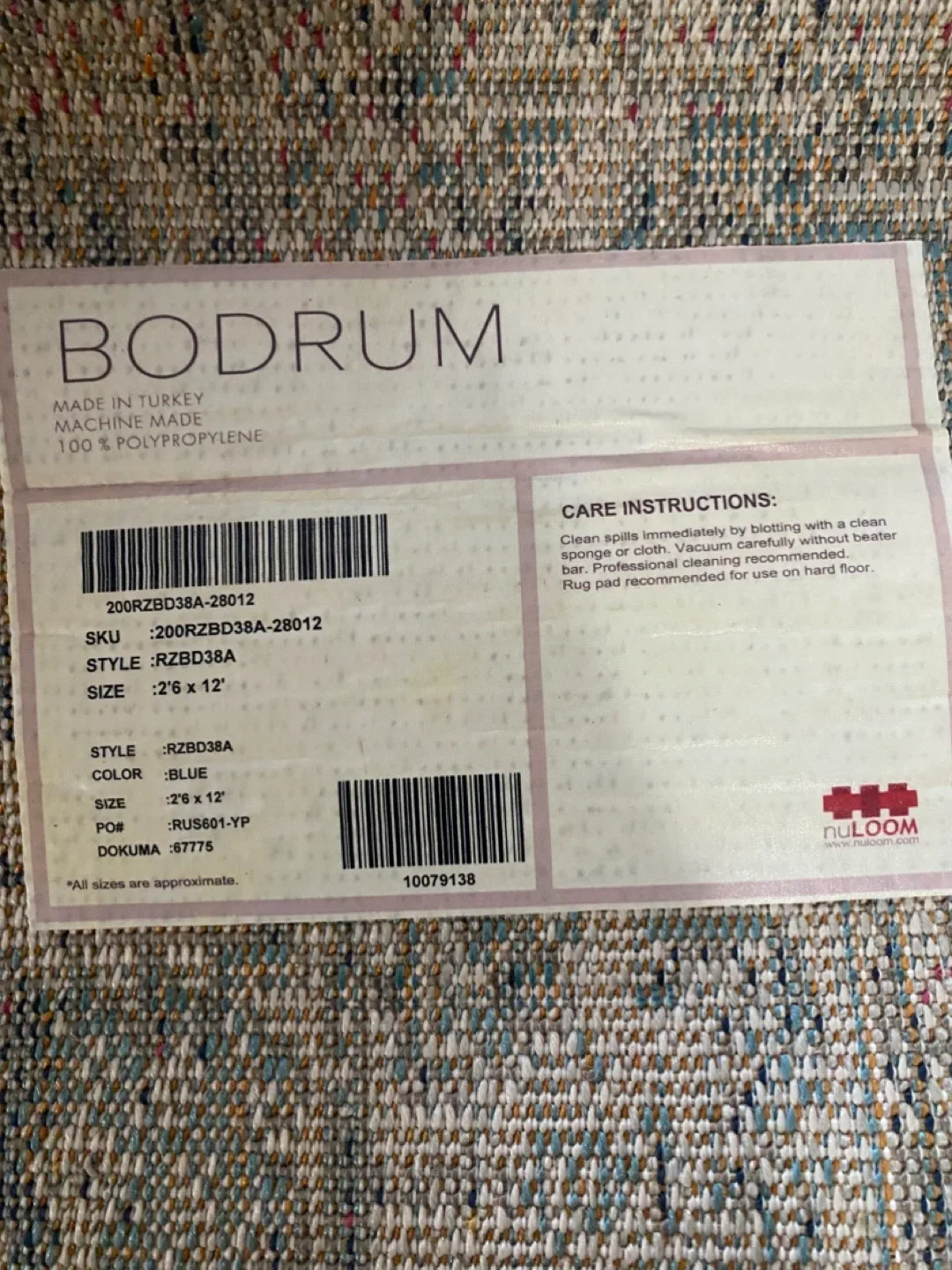 nuLoom Bodrum Blue Rug - 2'6 x 12' image indicator(3)