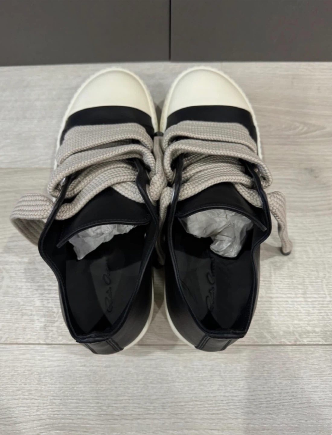 Rick Owens Black & White Low Top Sneakers - photo 4