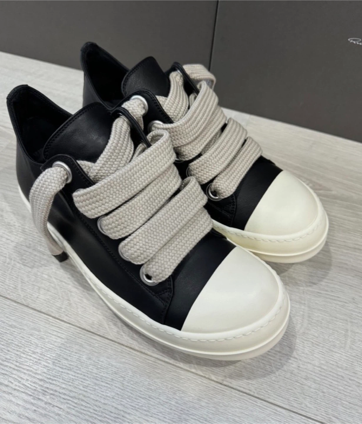 Rick Owens Black & White Low Top Sneakers - photo 3