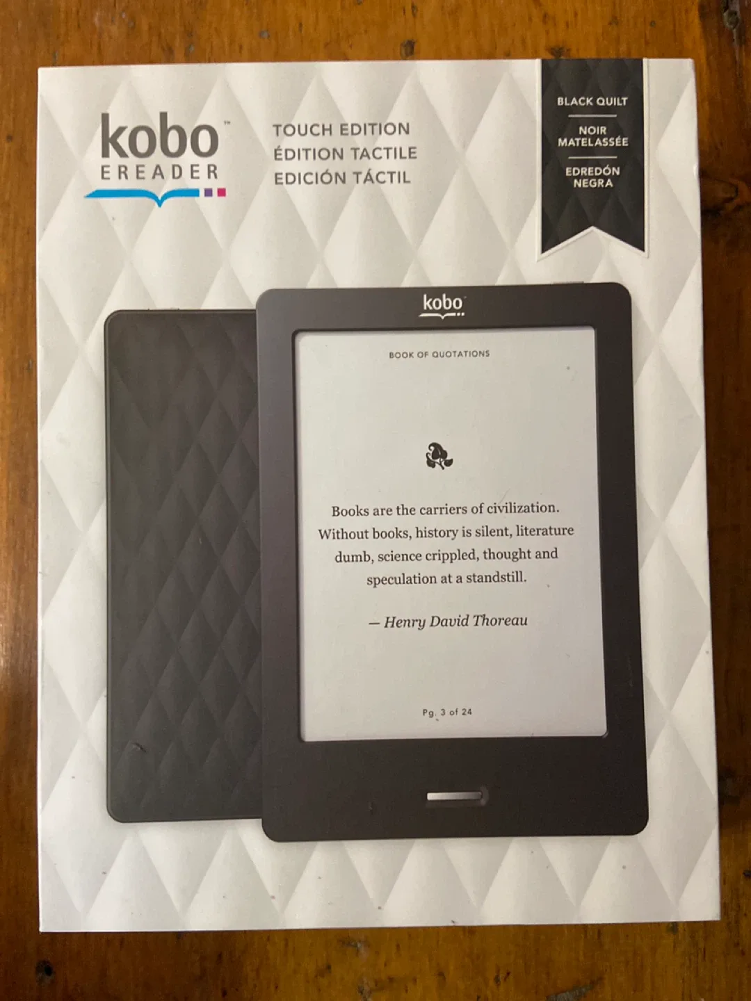 Kobo eReader Touch Edition - Black Quilt