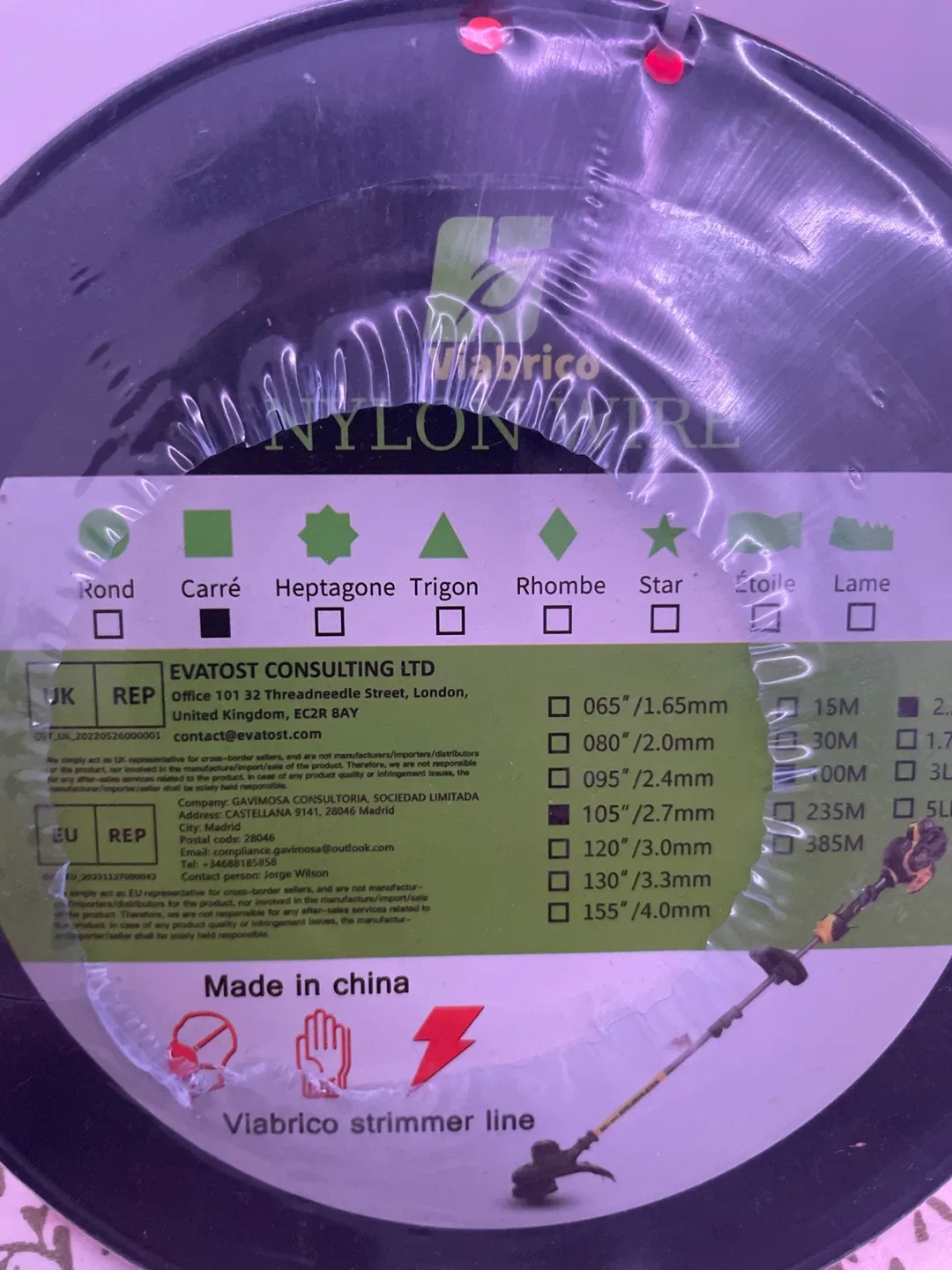 Viabrico 105 Trimmer Nylon Universal 2.2LB. #Cleanout