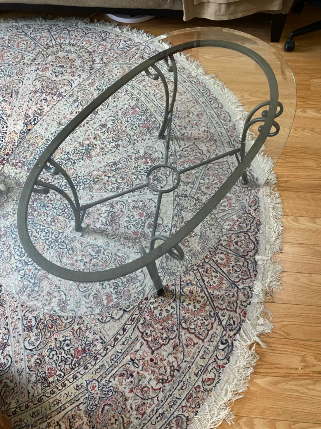 Oval Glass Top Coffee Table