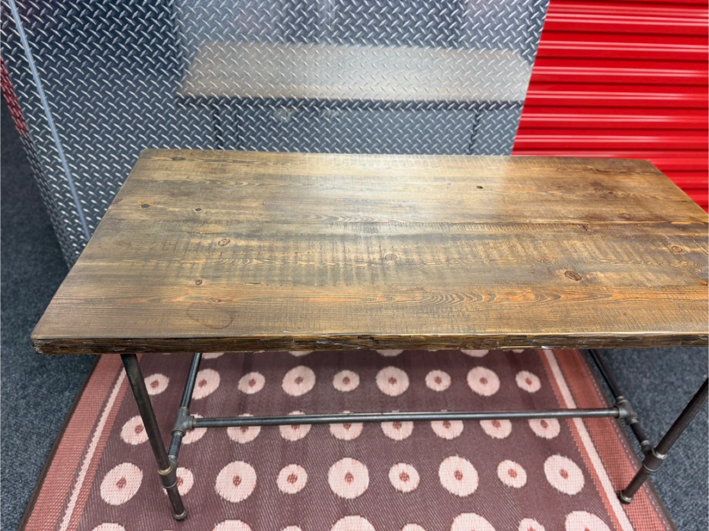 Rustic Wood & Metal Pipe Desk - photo 3