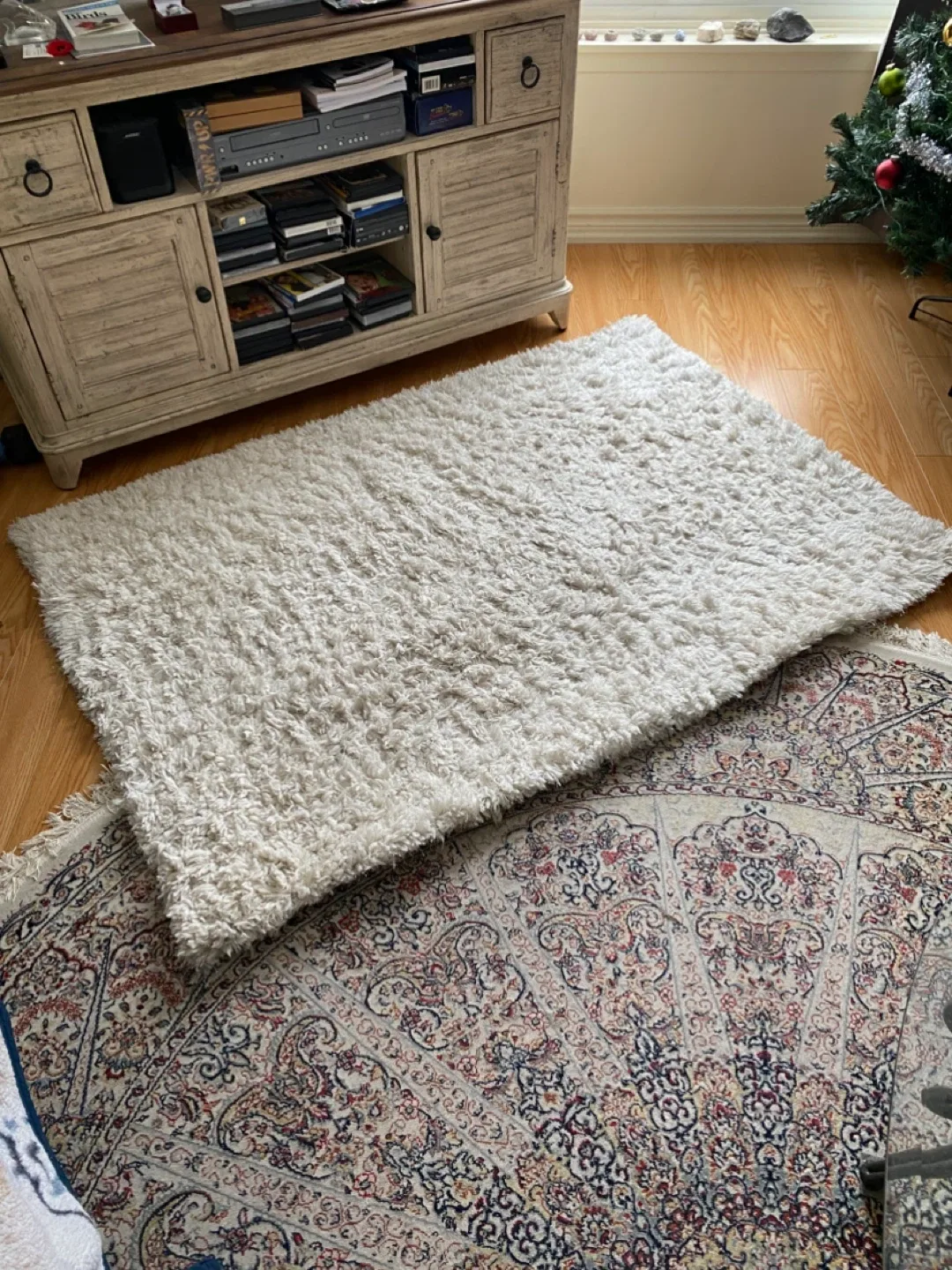 City White Shag Rug