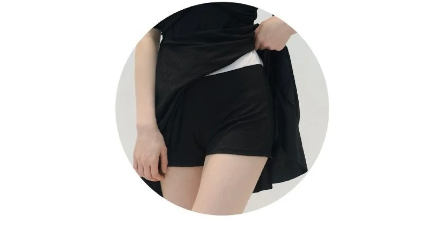 Brand new ~Black Off-Shoulder Swim Dress image indicator(4)