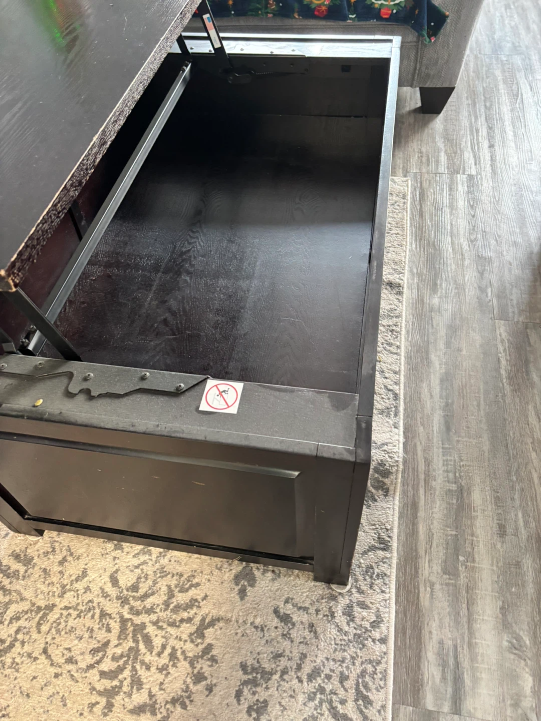 Black Lift Top Coffee Table with Storage - photo 4