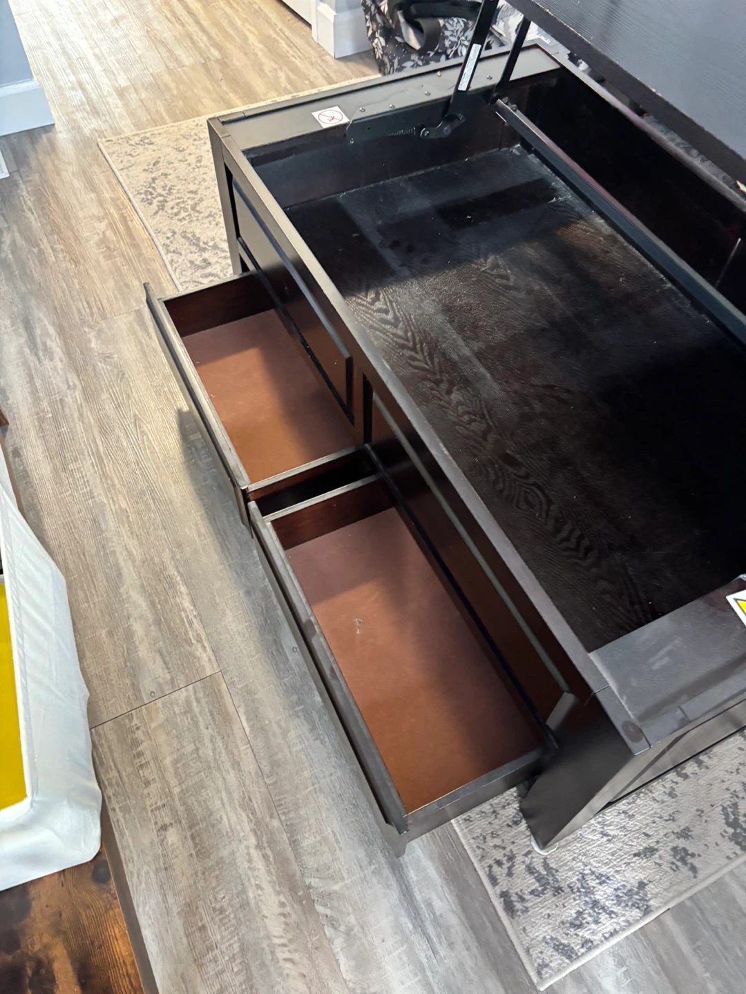 Black Lift Top Coffee Table with Storage - photo 3