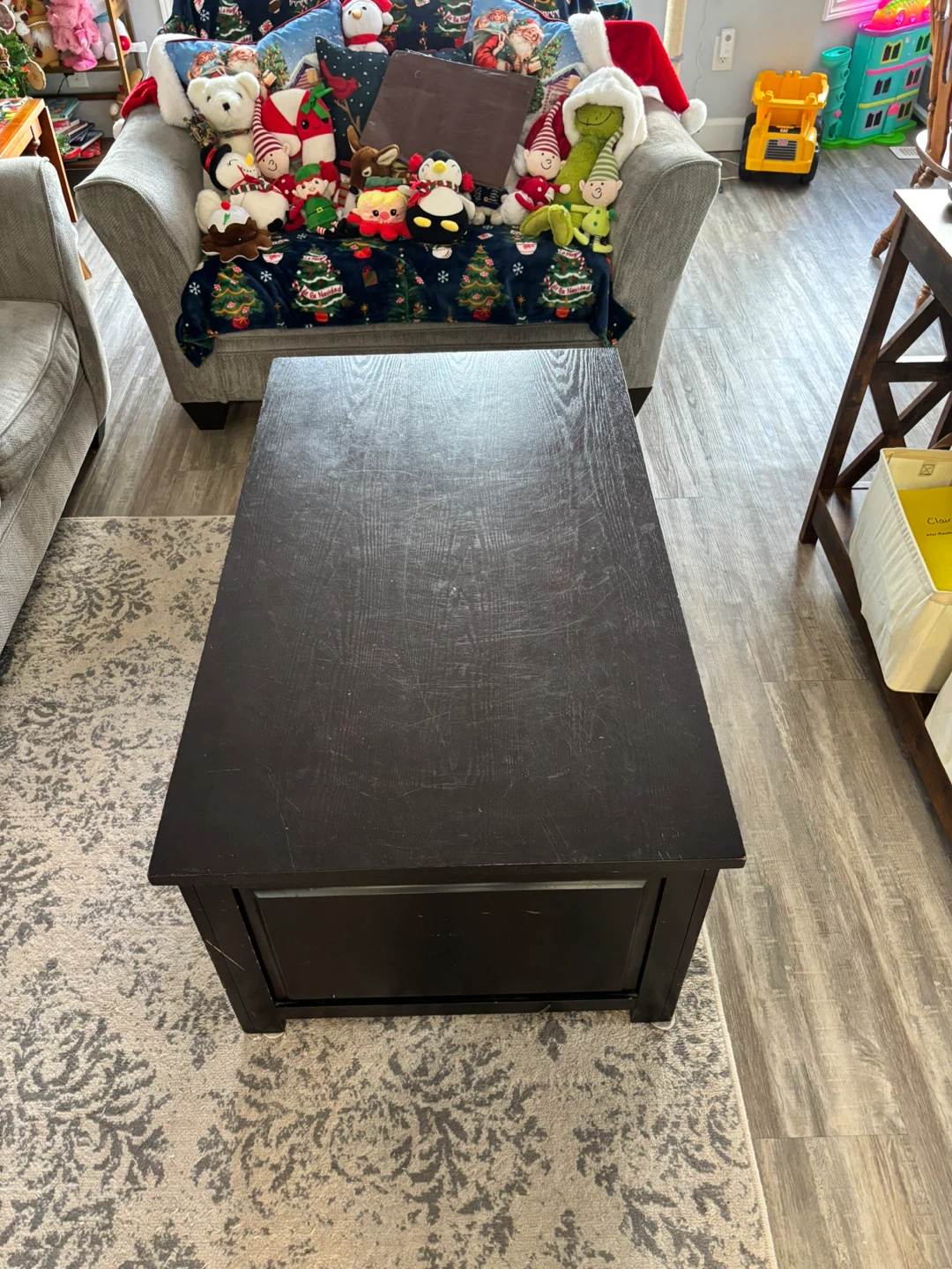 Black Lift Top Coffee Table with Storage - photo 2