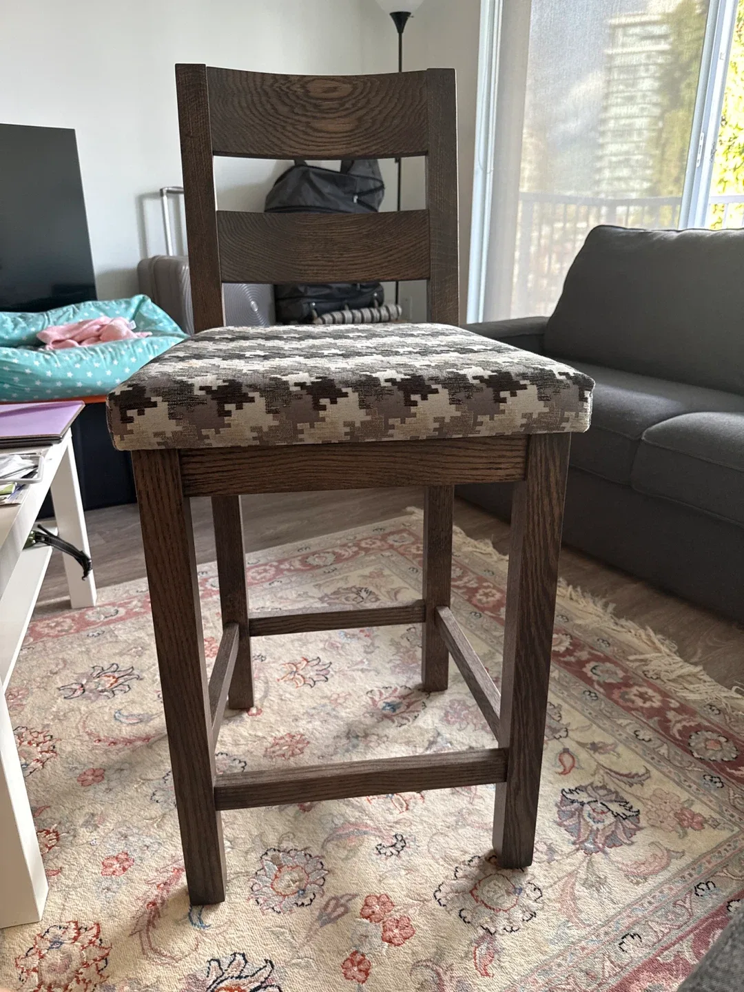 3 Upholstered Wooden Bar Stool