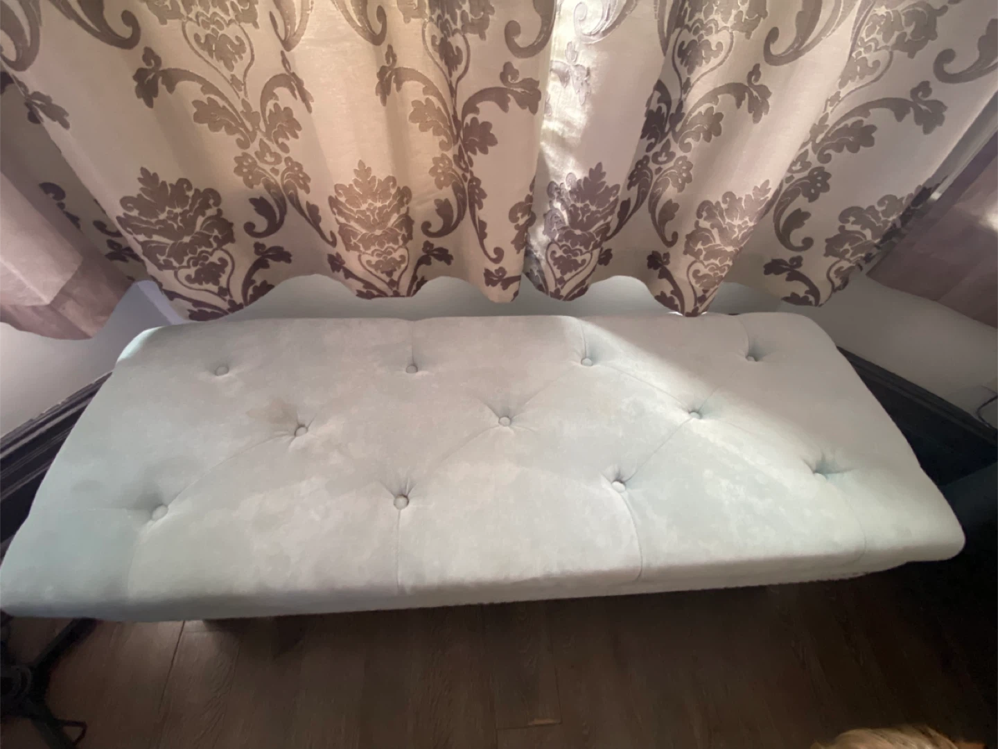 Light Blue Storage Ottoman Bench - photo 2