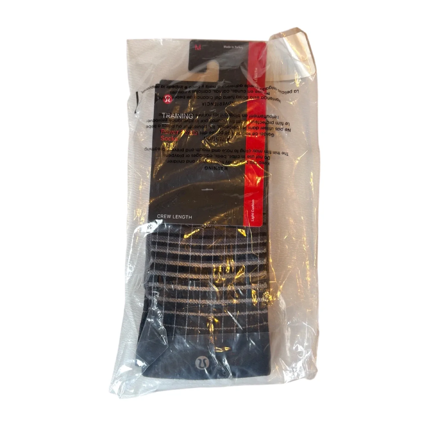 Lululemon x Pelaton Men's Power Stride Crew Socks Size M Grey image indicator(3)