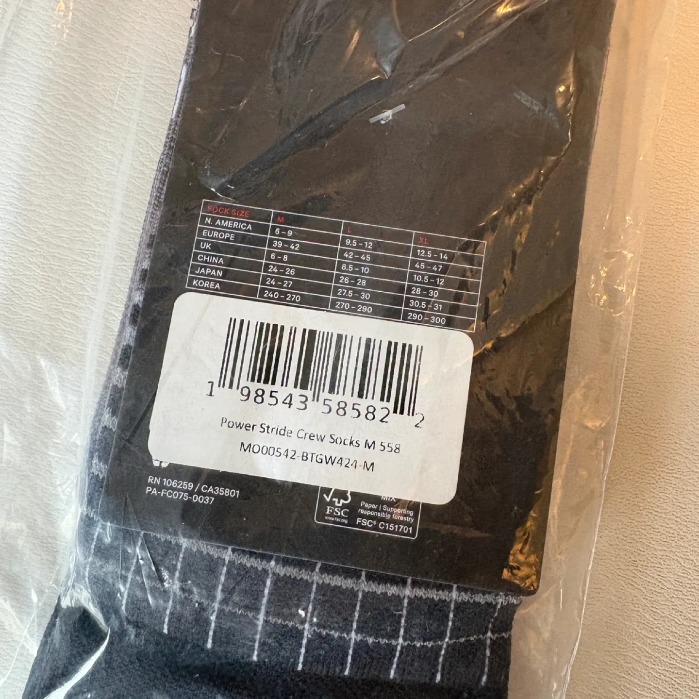 Lululemon x Pelaton Men's Power Stride Crew Socks Size M Grey image indicator(5)