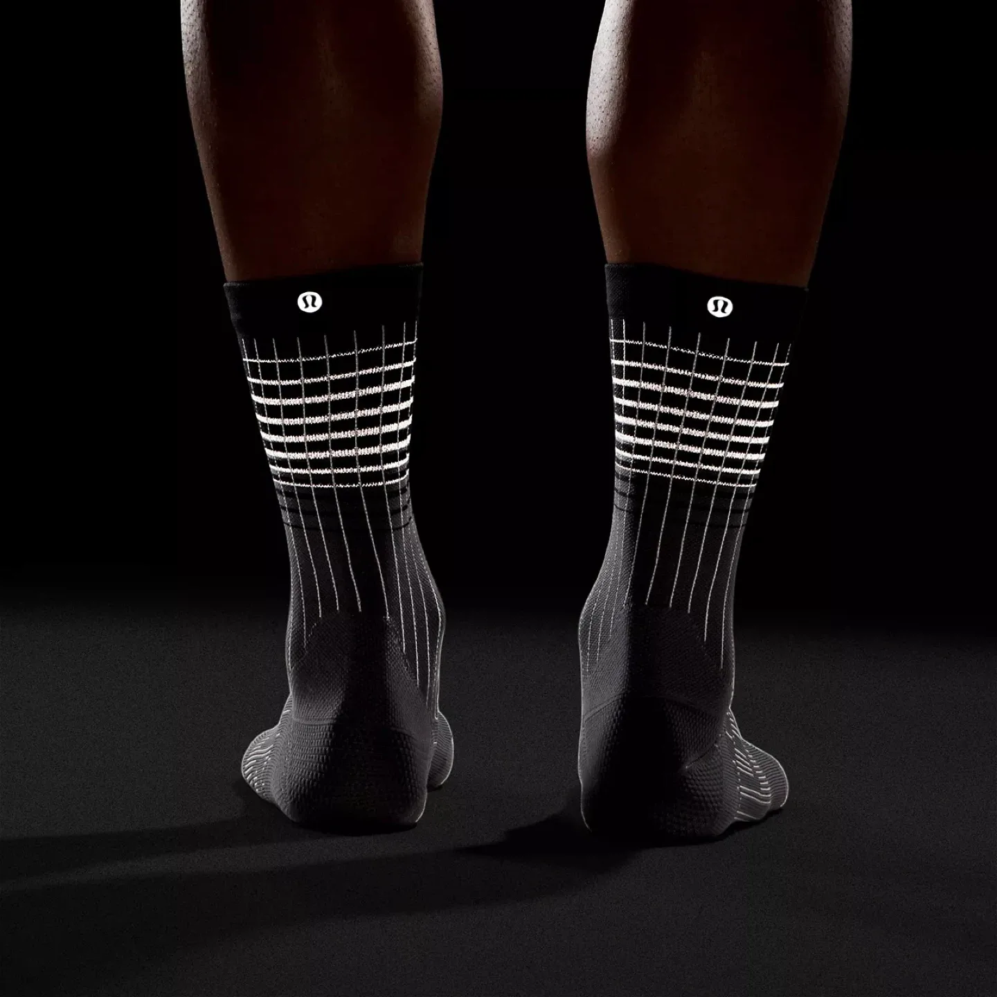 Lululemon x Pelaton Men's Power Stride Crew Socks Size M Grey image indicator(9)