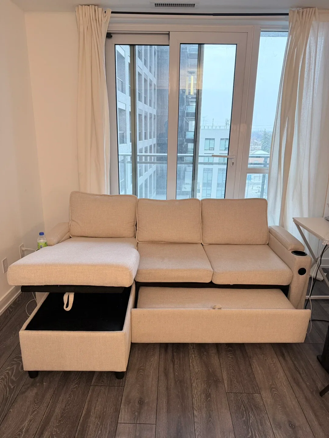 Beige Sectional Sofa with Storage image indicator(3)