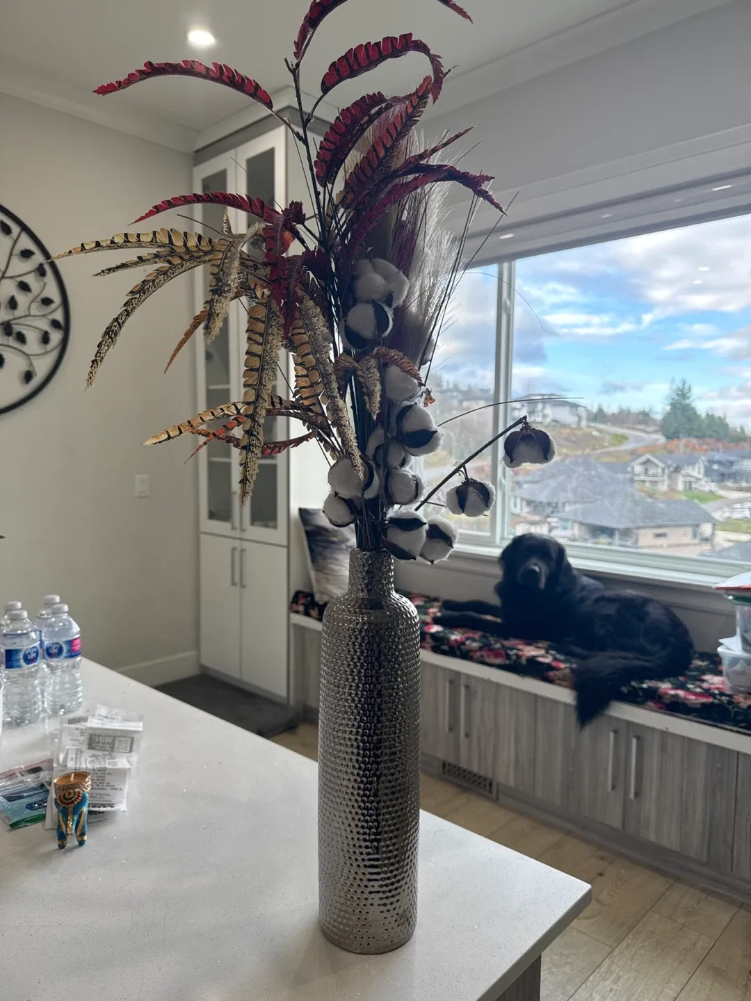 Decorative Floral Arrangement with Vase