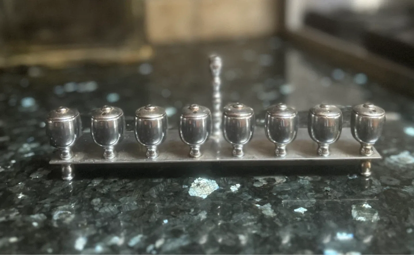 Vintage Oil Menorah with Wicks