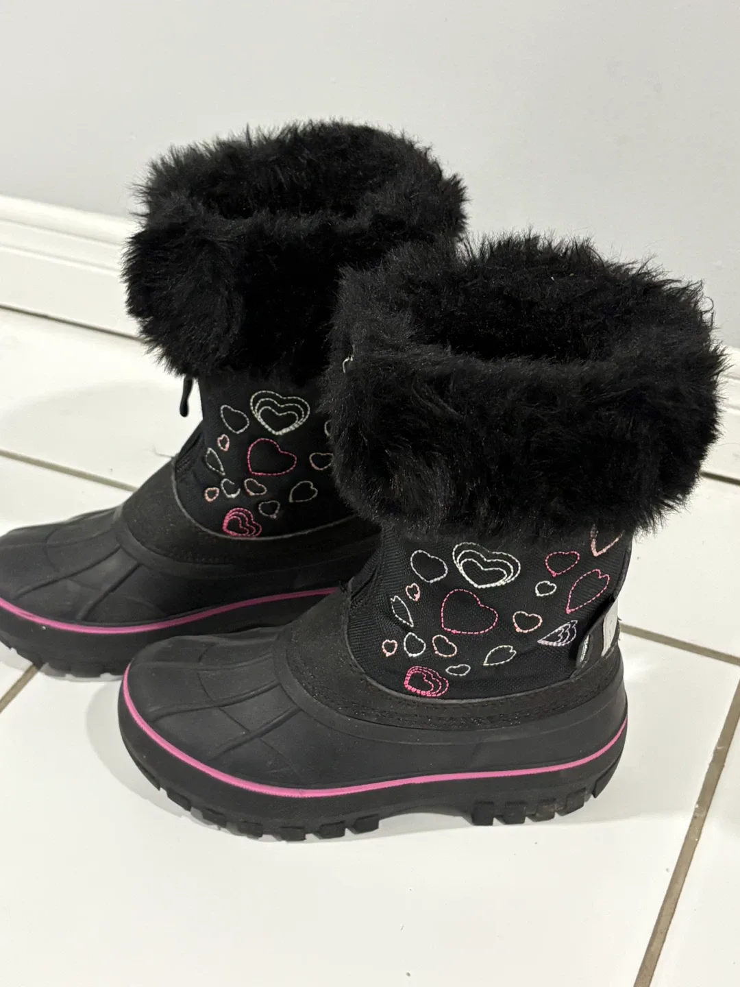 Girls Black Winter Boots - Size 12