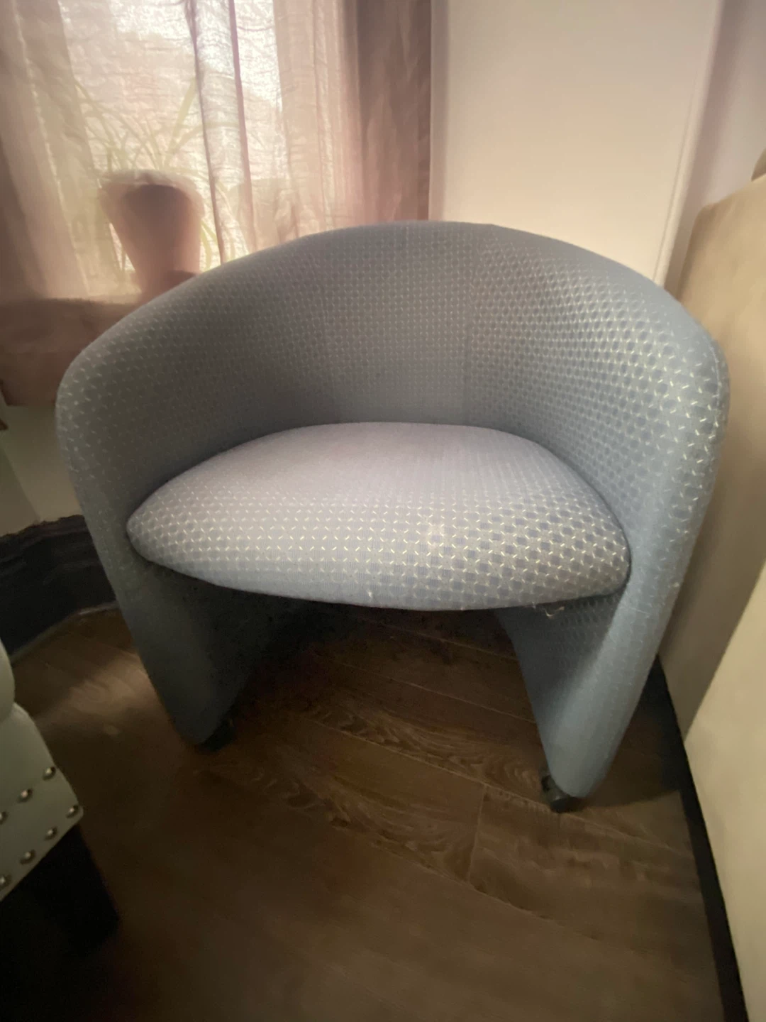 Blue Patterned Accent Chair