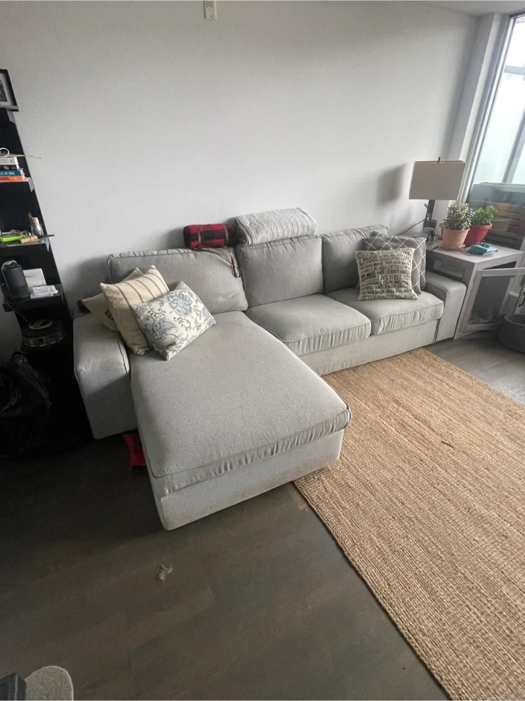 IKEA KIVIK 3-Seat Sectional w/ Chaise – Light Grey (125”) image indicator(3)