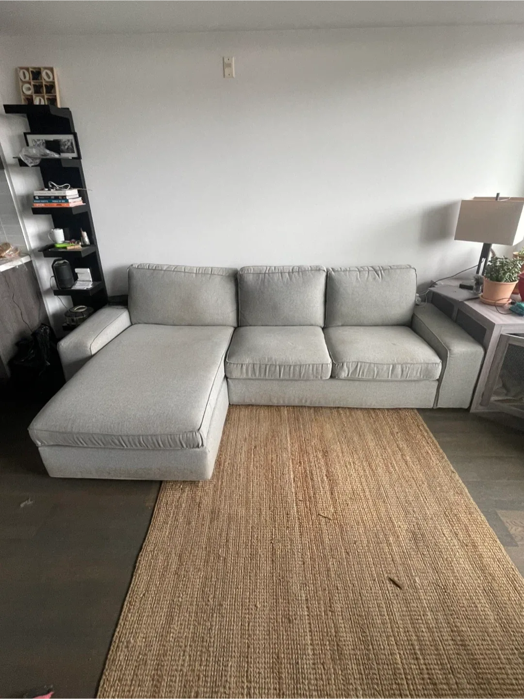 IKEA KIVIK 3-Seat Sectional w/ Chaise – Light Grey (125”)