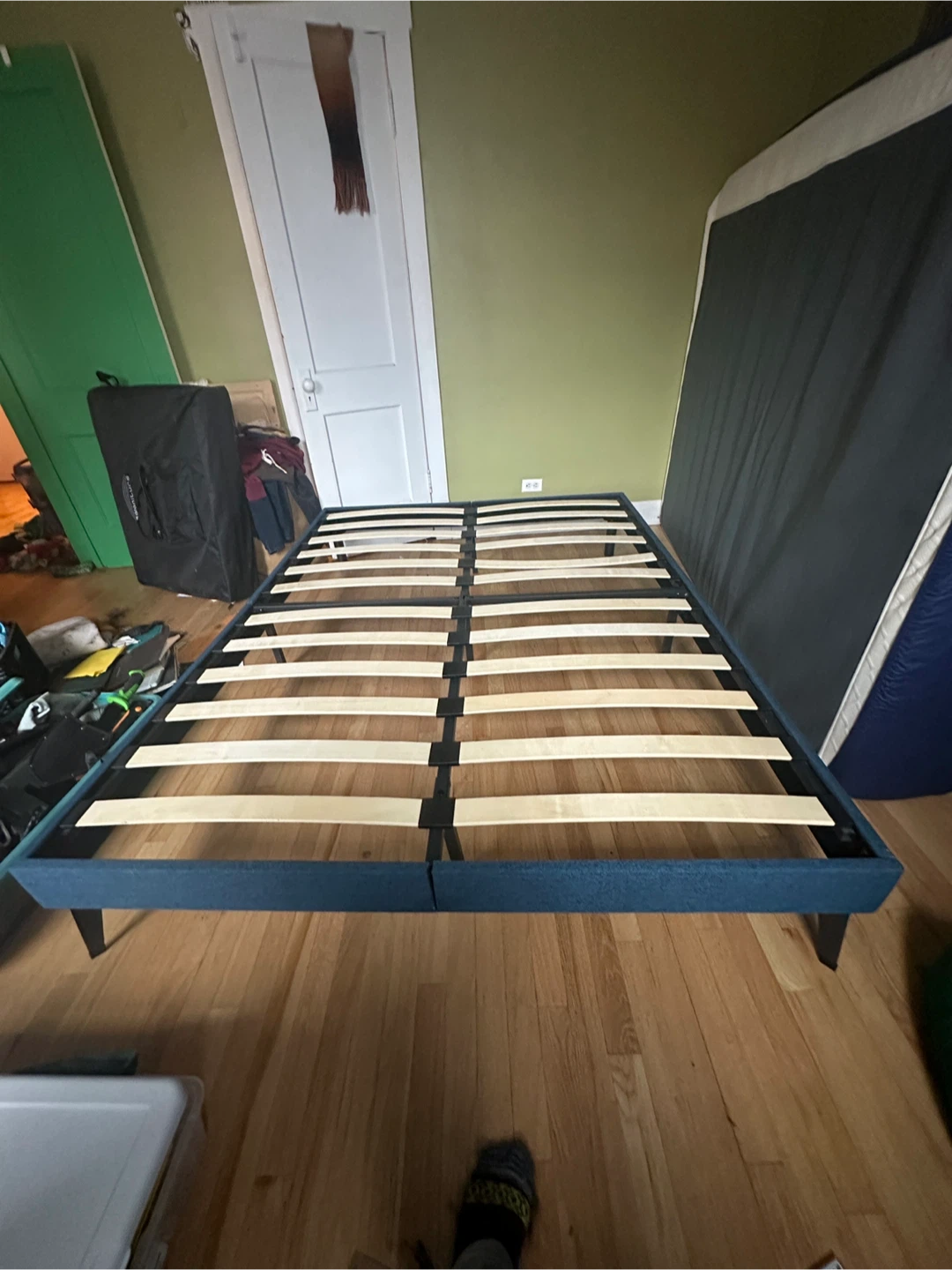Blue Upholstered Bed Frame queen