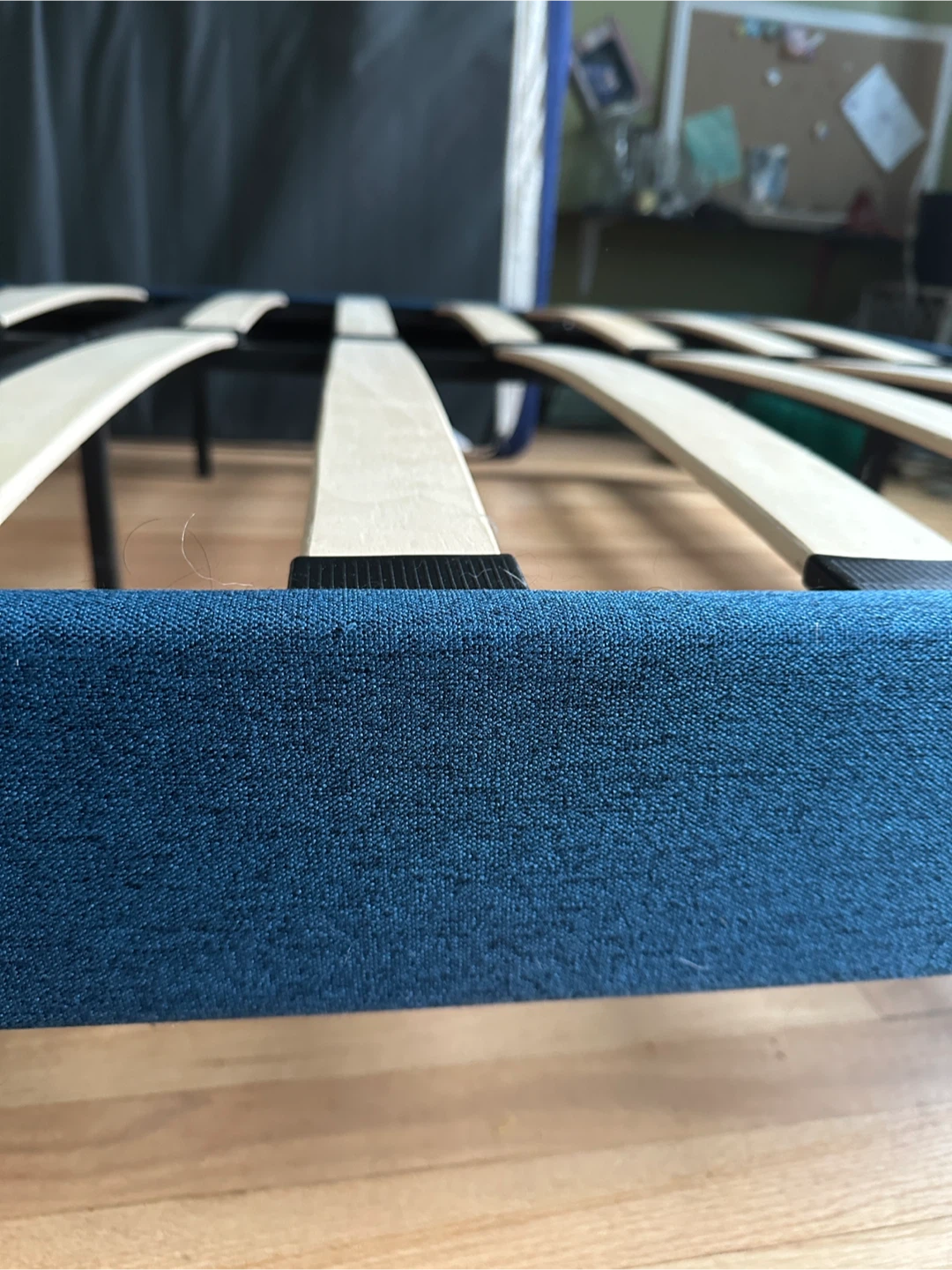 Blue Upholstered Bed Frame queen - photo 4