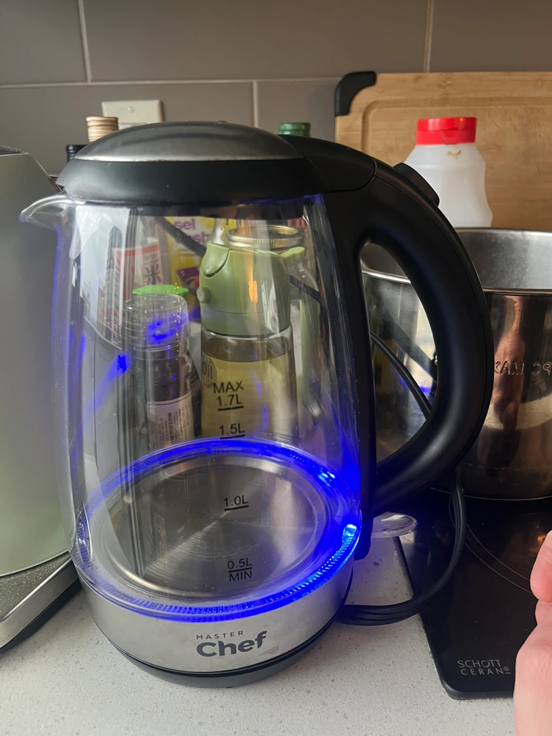 Master Chef Cordless Glass Electric Kettle - 1.7L
