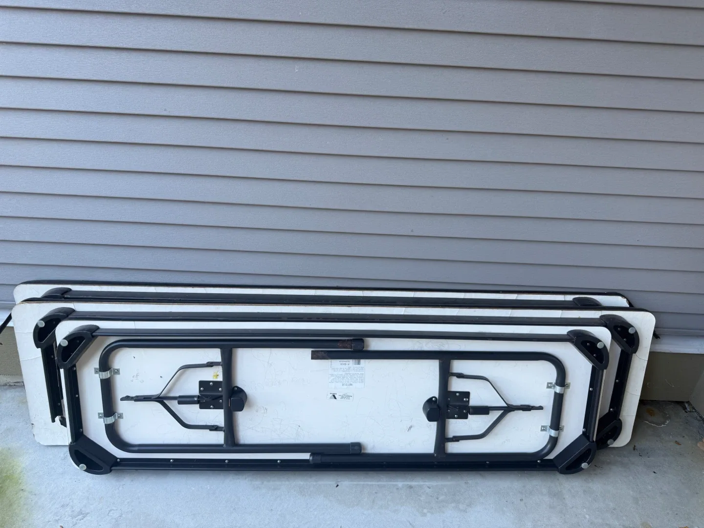 Folding Table - White Top, Black Frame