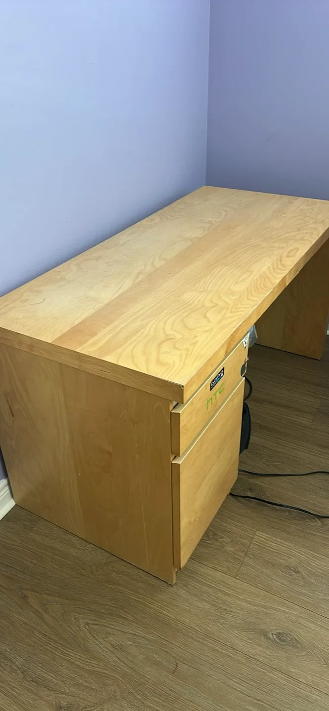 Wooden Desk with Drawers IKEA image indicator(2)