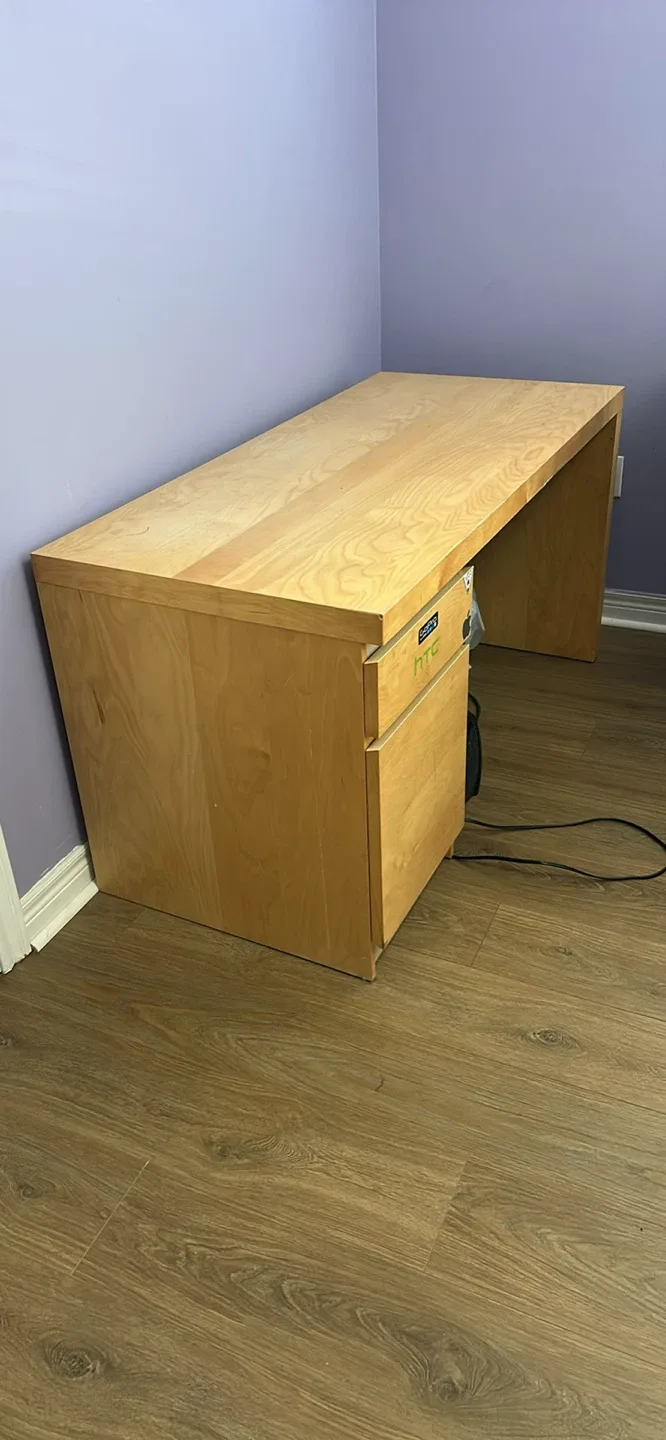 Wooden Desk with Drawers IKEA