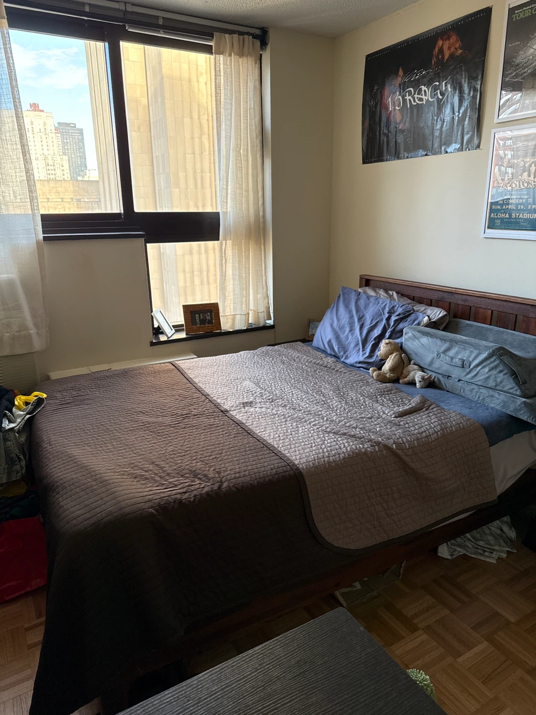 Wooden Bed Frame and Mattress