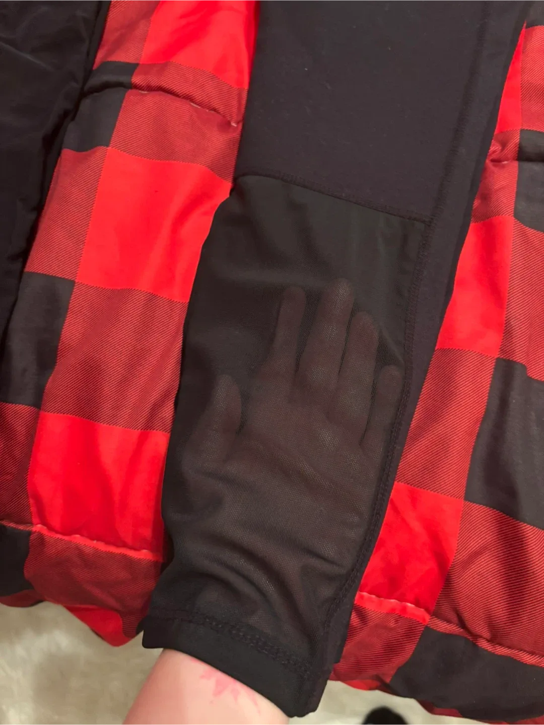 Athleta Camo & Black Leggings with mesh detailing. Size M image indicator(3)