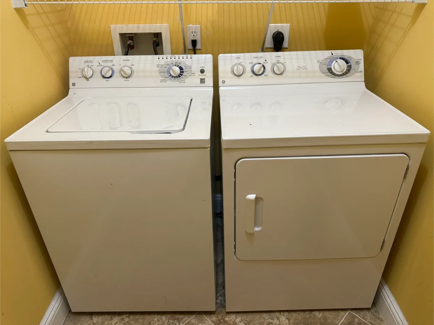 GE Washer and Dryer Set - White