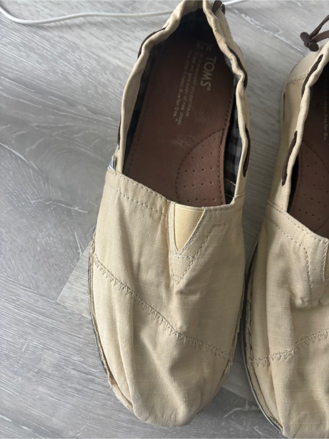 TOMS Slip-On Shoes - Size 10M Beige