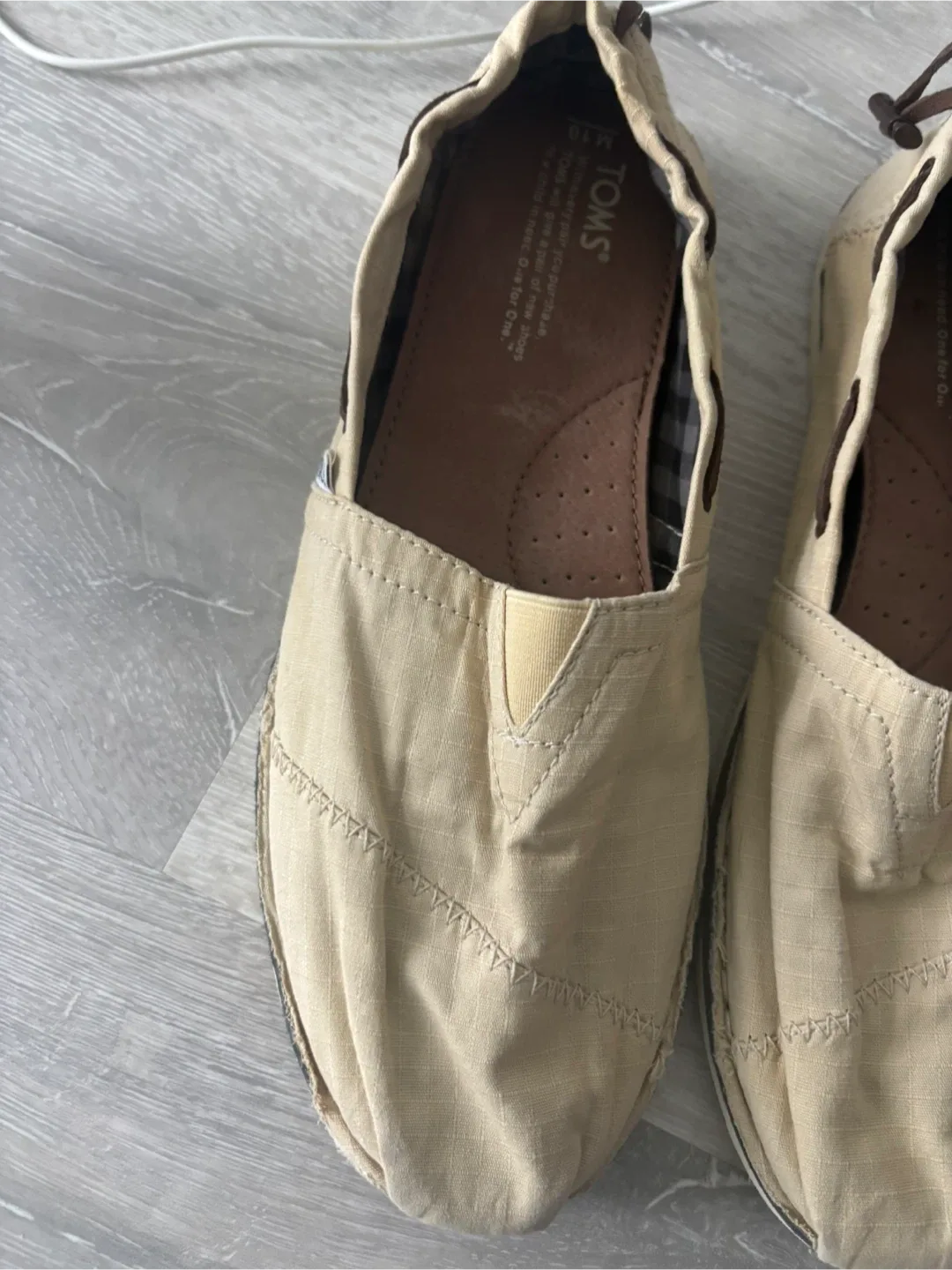 TOMS Slip-On Shoes - Size 10M Beige